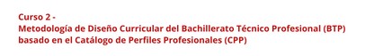 Metodología de Diseño Curricular del Bachillerato Técnico Profesional basado en el catálogo de Perfiles Profesionales
